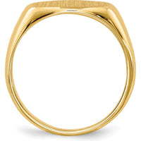 14K Yellow Gold Child's Signet Ring with Satin and Polished Finish - 6.5x11.0mm by 0