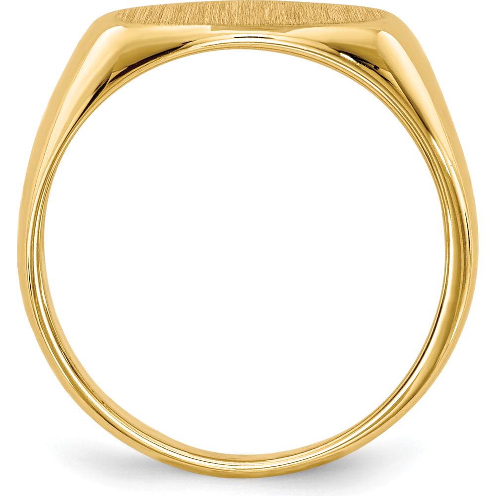 14K Yellow Gold Child's Signet Ring with Satin and Polished Finish - 6.5x11.0mm by 0