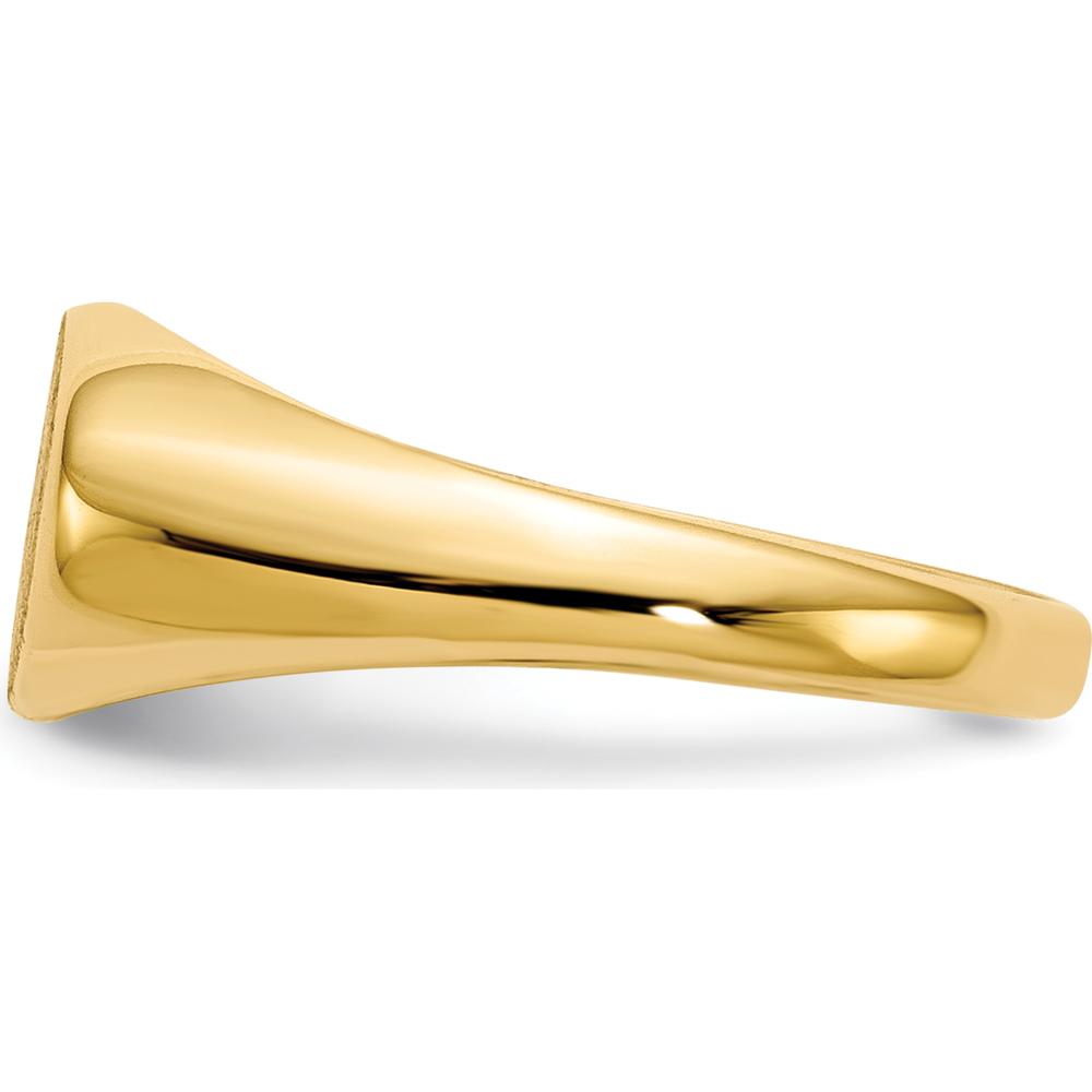 14K Yellow Gold Child's Signet Ring with Satin and Polished Finish - 6.5x11.0mm by 0