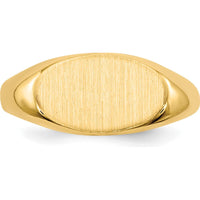14K Yellow Gold Child's Signet Ring with Satin and Polished Finish - 6.5x11.0mm by 0