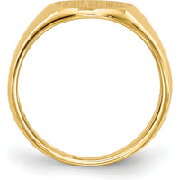 14K Yellow Gold Child's Signet Ring with Satin and Polished Finish - Engravable Design by 0
