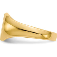 14K Yellow Gold Child's Signet Ring with Satin and Polished Finish - Engravable Design by 0