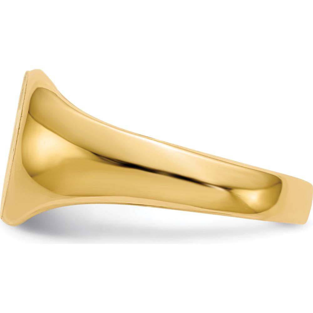 14K Yellow Gold Child's Signet Ring with Satin and Polished Finish - Engravable Design by 0