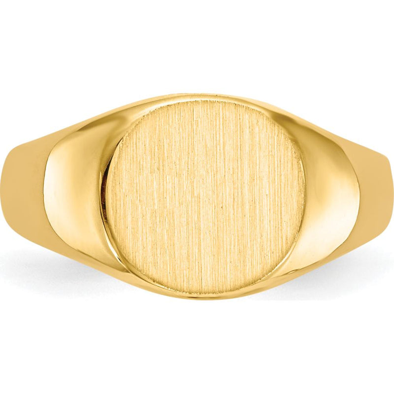 14K Yellow Gold Child's Signet Ring with Satin and Polished Finish - E ...
