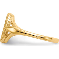 14K Yellow Gold Child's Signet Ring with Satin Finish - 8.5x6.5mm Top by 0