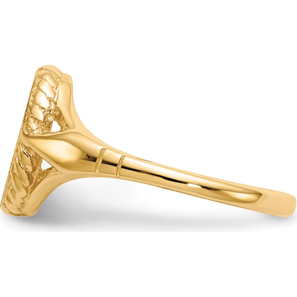 14K Yellow Gold Child's Signet Ring with Satin Finish - 8.5x6.5mm Top by 0