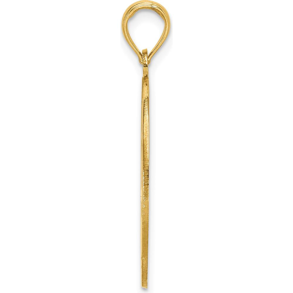 14K Yellow Gold Chinese Love Symbol in Engraved Oval Frame Pendant - 22.8mm Length by Oro Pregiato