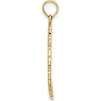 14K Yellow Gold Christmas Wreath Pendant with Textured Bells and Bow - 27.25mm Length by Oro Pregiato