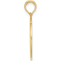14K Yellow Gold Circle Engravable Pendant with Polished Finish by Oro Pregiato