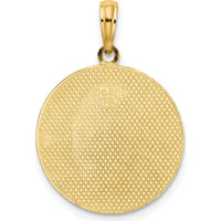 14K Yellow Gold Circle Engravable Pendant with Polished Finish by Oro Pregiato