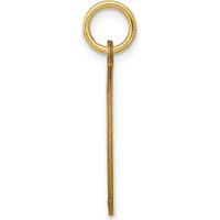 14K Yellow Gold Circular Engravable Disc Charm with Black Enamel Accents by Oro Pregiato