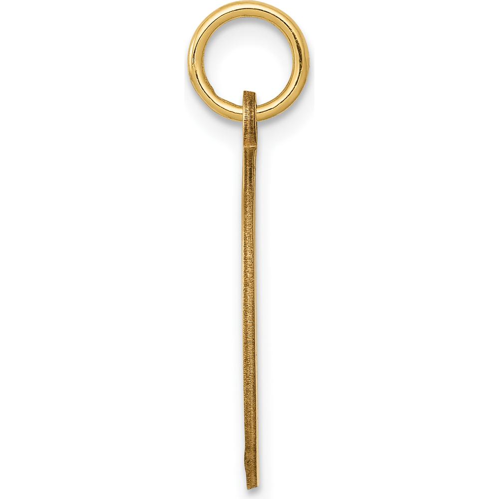 14K Yellow Gold Circular Engravable Disc Charm with Black Enamel Accents by Oro Pregiato