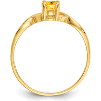 14K Yellow Gold Citrine Birthstone Ring with Faceted Oval Citrine - 0.400 Carat Total Gemstone Weight by Oro Pregiato