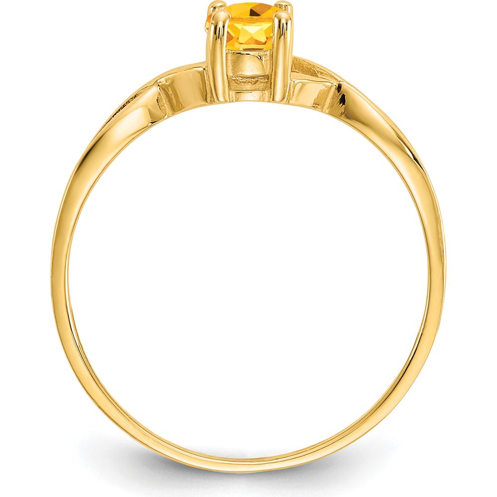 14K Yellow Gold Citrine Birthstone Ring with Faceted Oval Citrine - 0.400 Carat Total Gemstone Weight by Oro Pregiato