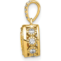 14K Yellow Gold Citrine Pendant with Round Diamond Accents - 0.91 Carat Total Gemstone Weight by Lumare Gioia