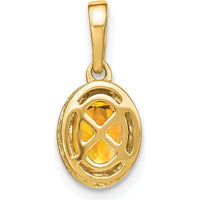 14K Yellow Gold Citrine Pendant with Round Diamond Accents - 0.91 Carat Total Gemstone Weight by Lumare Gioia