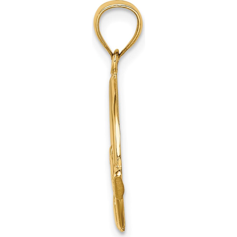 14K Yellow Gold Claddagh Pendant - Symbol of Love, Loyalty, and Friendship by Oro Pregiato