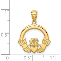 14K Yellow Gold Claddagh Pendant - Symbol of Love, Loyalty, and Friendship by Oro Pregiato