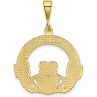 14K Yellow Gold Claddagh Pendant - Symbol of Love, Loyalty, and Friendship by Oro Pregiato