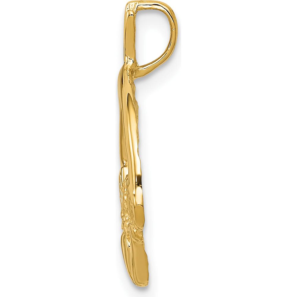 14K Yellow Gold Claddagh Pendant - Timeless Irish Symbol of Love and Loyalty by Oro Pregiato
