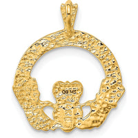 14K Yellow Gold Claddagh Pendant - Timeless Irish Symbol of Love and Loyalty by Oro Pregiato