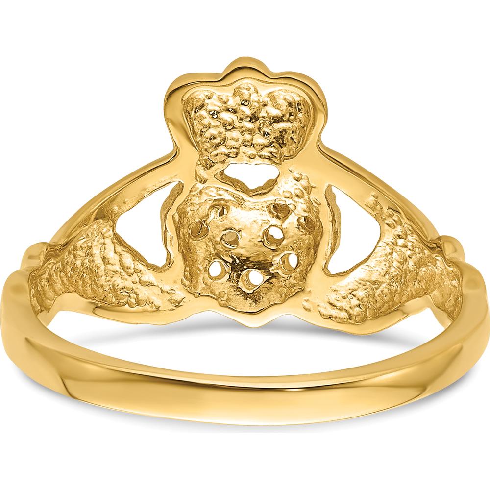14K Yellow Gold Claddagh Ring Mounting - Customizable Design for Engagement or Personalized Jewelry by Oro Pregiato