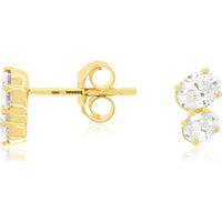 14K Yellow Gold Classic Round Diamond Stud Earrings with Friction Backs - 0.62 Carat Total Diamond Weight - Royal Jewelry