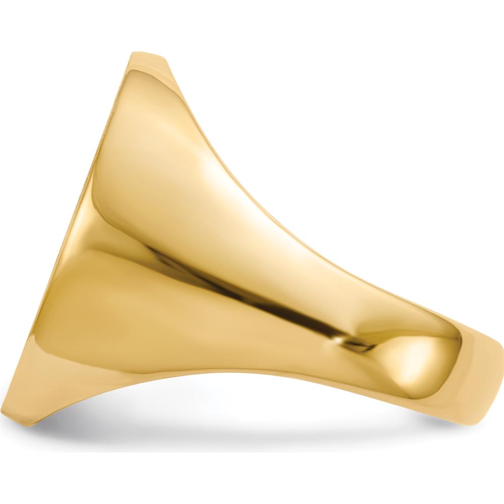 14K Yellow Gold Closed Back Men's Signet Ring - Polished & Brushed Finish, 15.5x19.0mm by 0