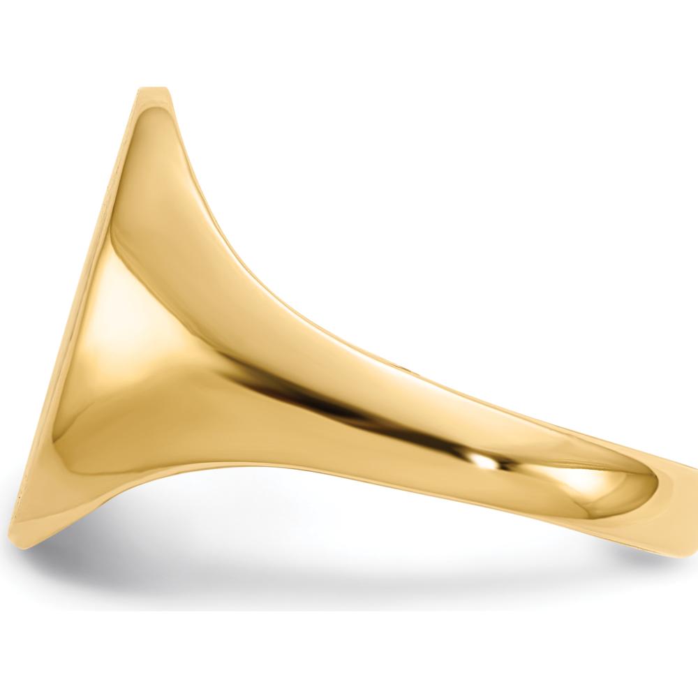 14K Yellow Gold Closed Back Signet Ring with Satin & Polished Finish - Sizeable & Engravable by 0