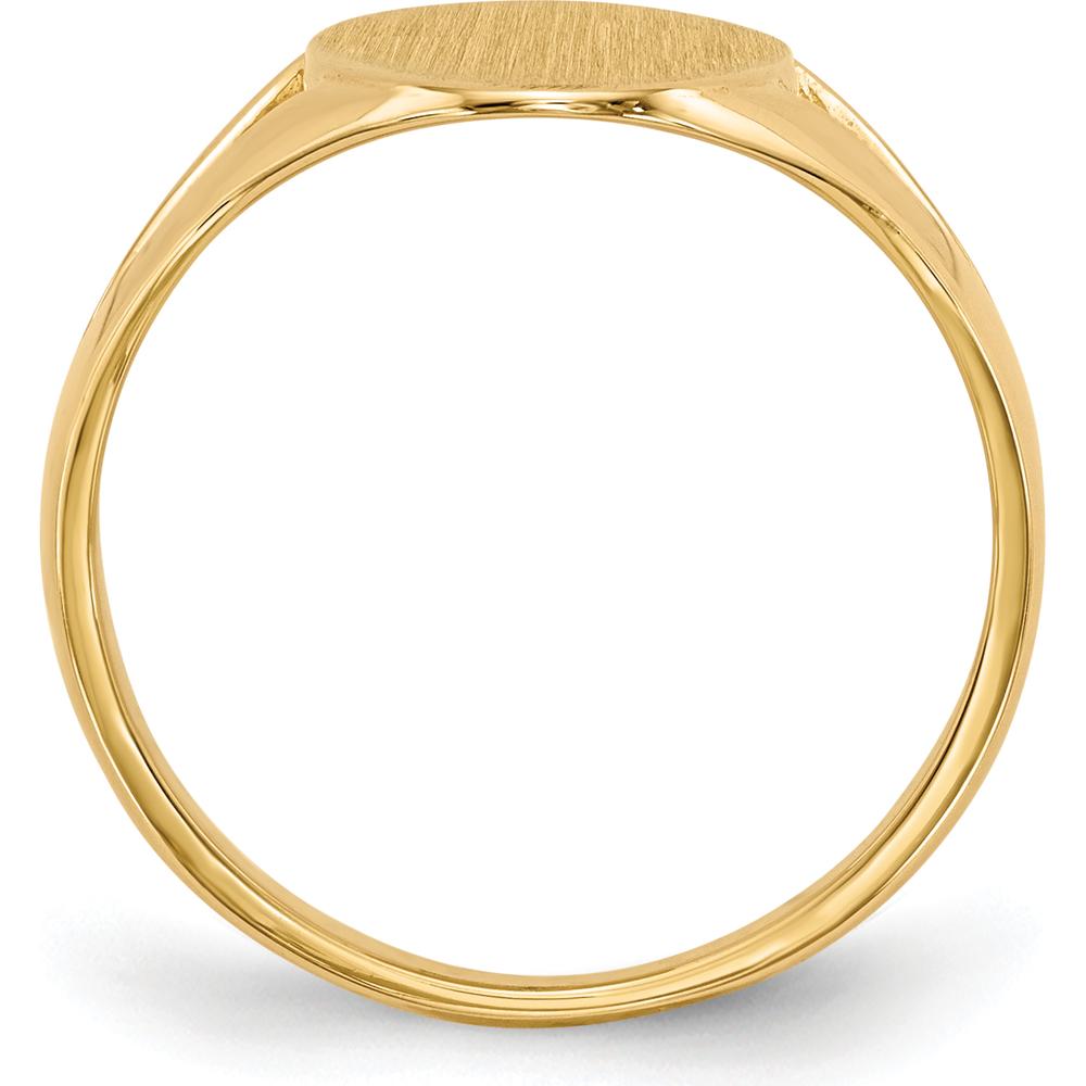 14K Yellow Gold Closed Back Signet Ring with Satin Finish - 9.0x16.5mm Top by 0