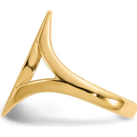 14K Yellow Gold Closed Back Signet Ring with Satin Finish - 9.0x16.5mm Top by 0