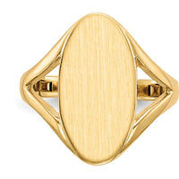 14K Yellow Gold Closed Back Signet Ring with Satin Finish - 9.0x16.5mm Top by 0