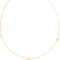 14K Yellow Gold Clover and Freshwater Pearl Chain Necklace - 18" by Orozza Fine Jewelry