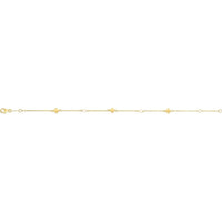 14K Yellow Gold Clover and Freshwater Pearl Chain Necklace - 18" by Orozza Fine Jewelry