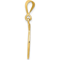 14K Yellow Gold Clover in Horseshoe Pendant with Polished Finish by Oro Pregiato