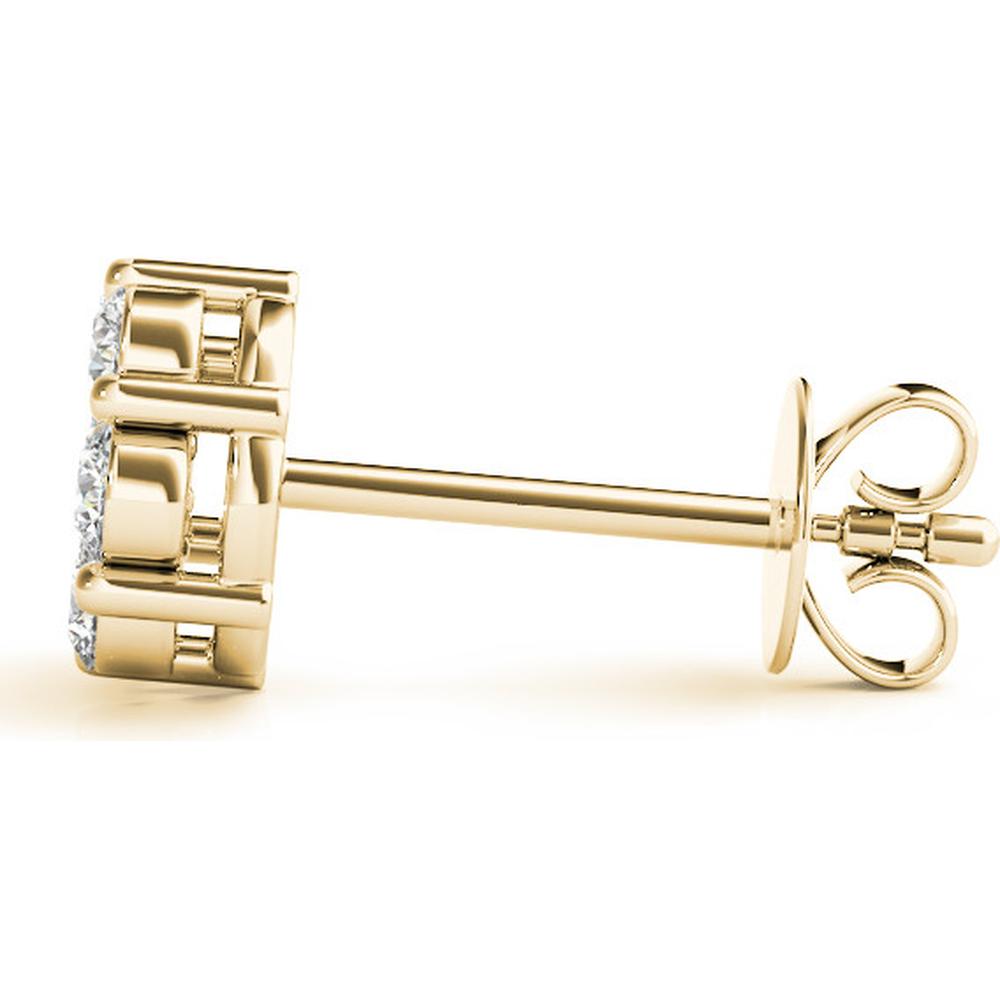 14K Yellow Gold Cluster Lab Diamond Earrings - 0.49 Carats Total Diamond Weight by Robinson's Jewelers