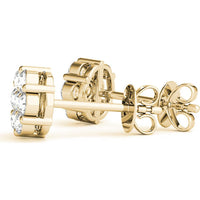 14K Yellow Gold Cluster Lab Diamond Earrings - 0.49 Carats Total Diamond Weight by Robinson's Jewelers