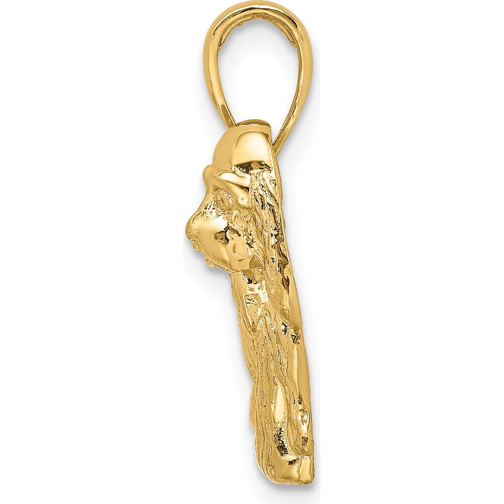 14K Yellow Gold Cocker Spaniel Dog Charm with Textured Finish by Oro Pregiato