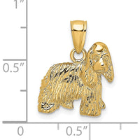 14K Yellow Gold Cocker Spaniel Dog Charm with Textured Finish by Oro Pregiato