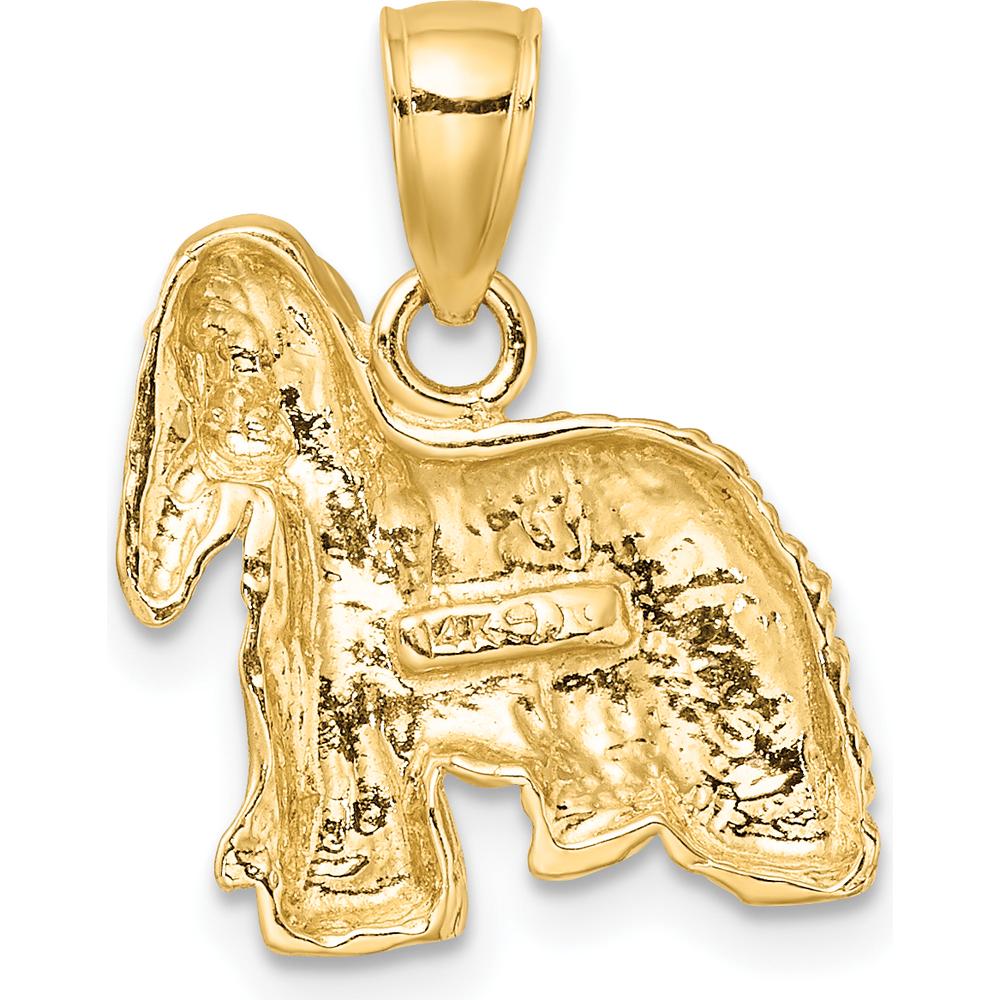 14K Yellow Gold Cocker Spaniel Dog Charm with Textured Finish by Oro Pregiato