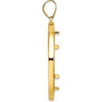 14K Yellow Gold Coin Bezel Pendant for 1/2 oz. American Eagle Coin by Numis Coin Jewelry