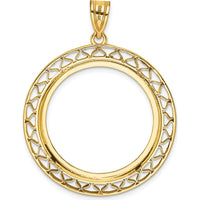 14K Yellow Gold Coin Bezel Pendant for 1/2 oz. American Eagle Coin by Numis Coin Jewelry