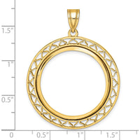 14K Yellow Gold Coin Bezel Pendant for 1/2 oz. American Eagle Coin by Numis Coin Jewelry