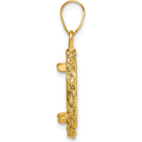 14K Yellow Gold Coin Bezel Pendant with Diamond-Cut Rope Design by Numis Coin Jewelry