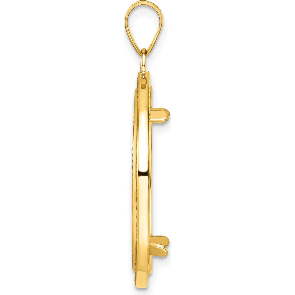 14K Yellow Gold Coin Bezel Pendant with Diamond-Cut Texture and Polished Finish by Numis Coin Jewelry