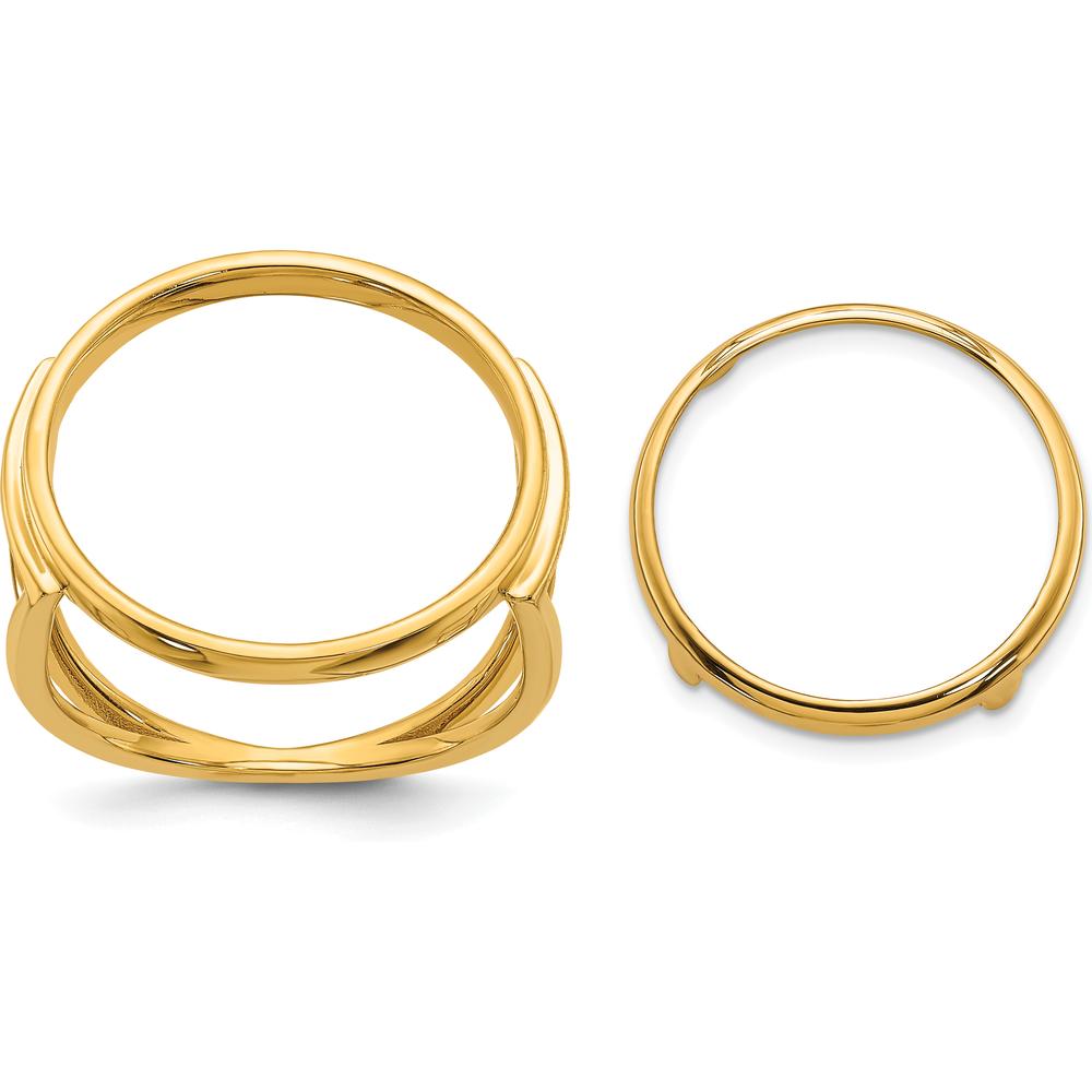 14K Yellow Gold Coin Bezel Ring for 1/10 oz. American Eagle Coin by Numis Coin Jewelry