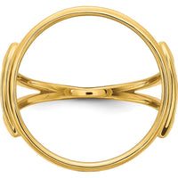 14K Yellow Gold Coin Bezel Ring for 1/10 oz. American Eagle Coin by Numis Coin Jewelry