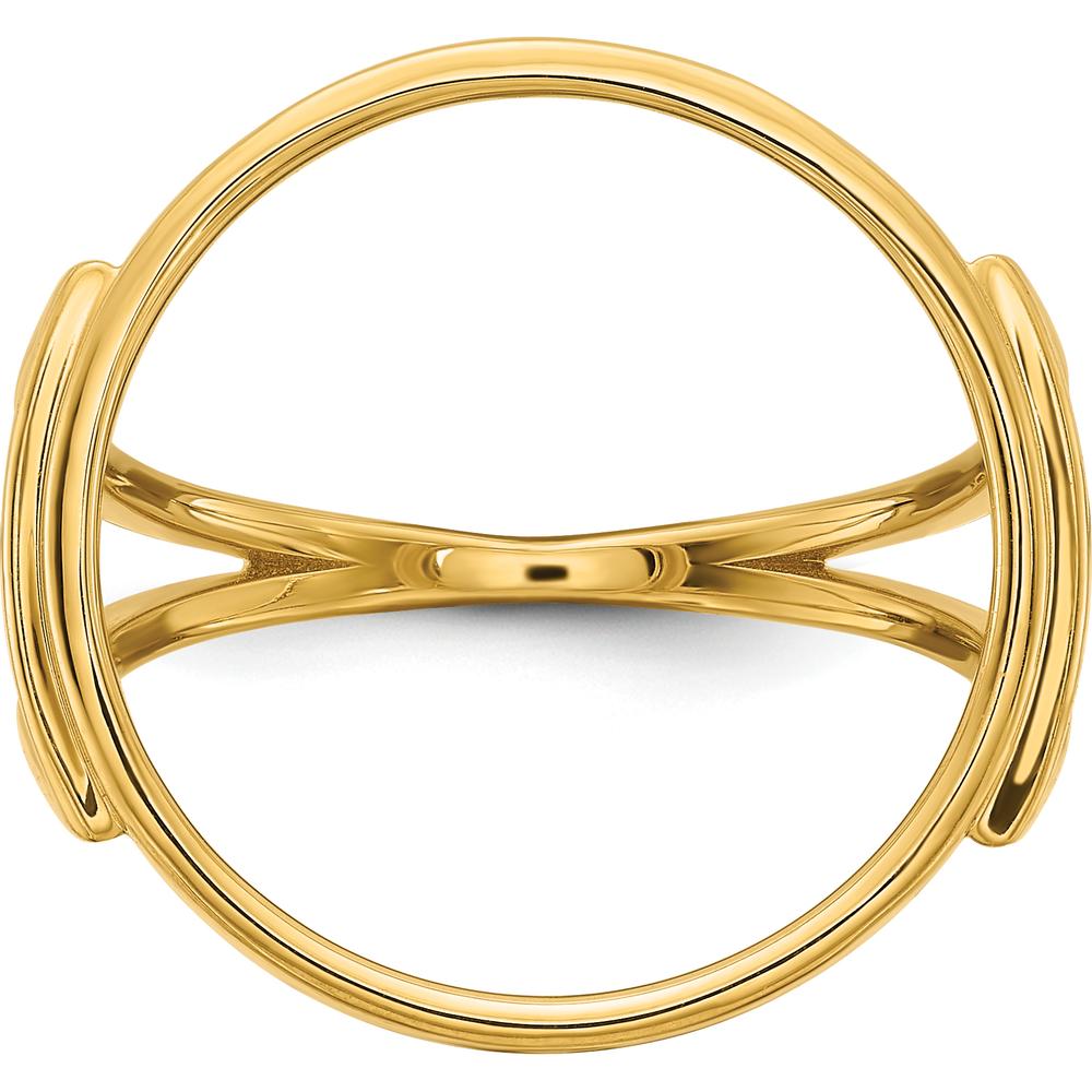 14K Yellow Gold Coin Bezel Ring for 1/10 oz. American Eagle Coin by Numis Coin Jewelry