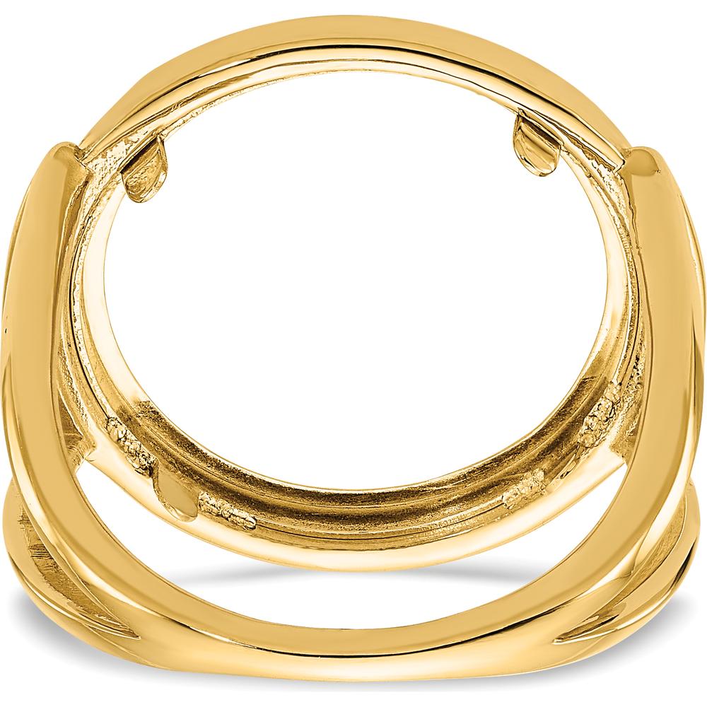 14K Yellow Gold Coin Bezel Ring for 1/10 oz. American Eagle Coin by Numis Coin Jewelry