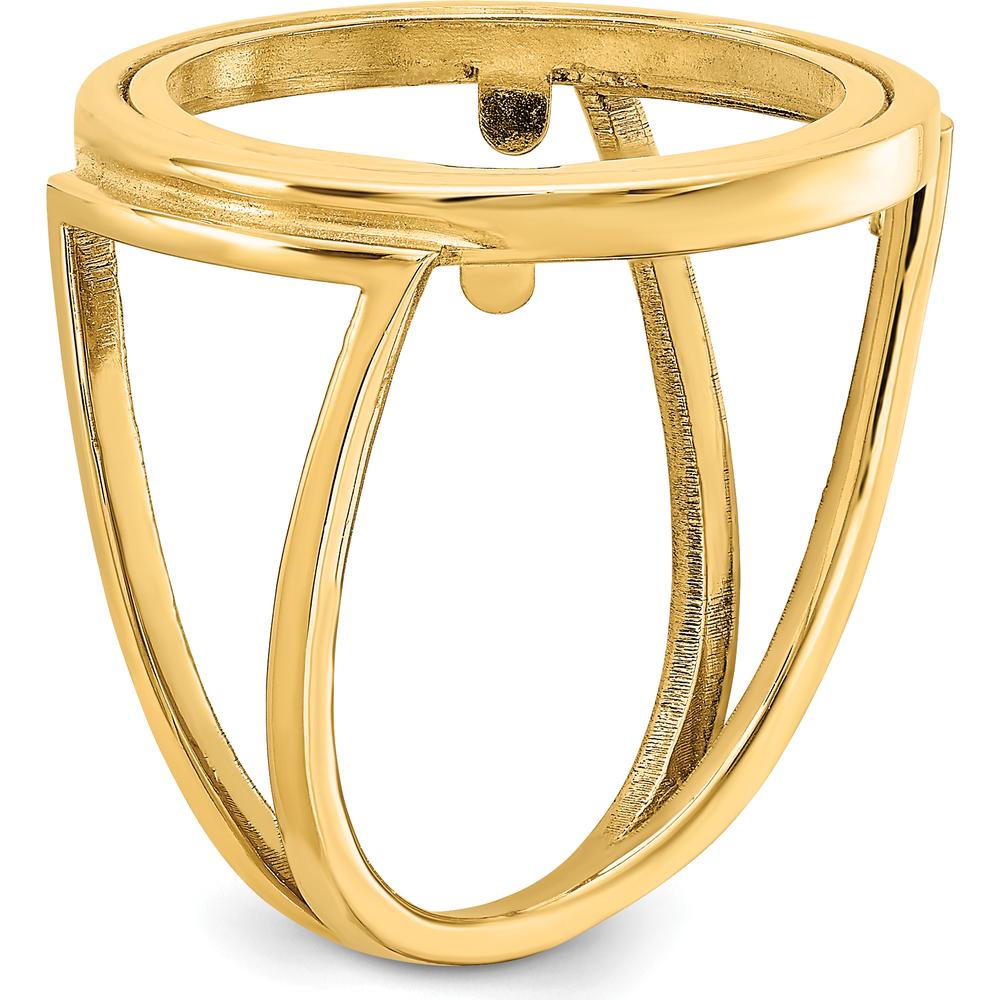 14K Yellow Gold Coin Bezel Ring for 1/10 oz. American Eagle Coin by Numis Coin Jewelry